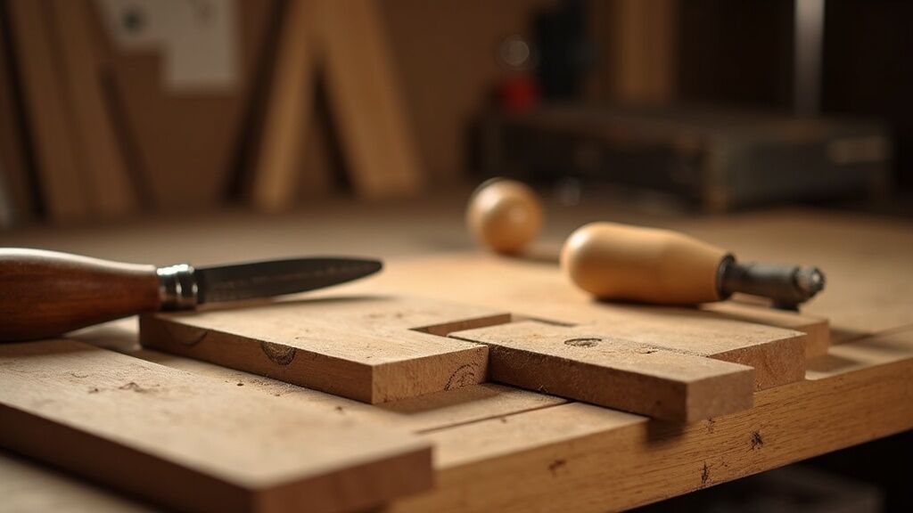 Ensambles finos de ebanistería en el taller